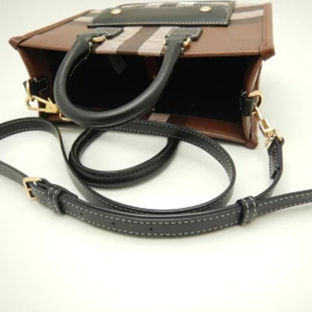 Burberry canvas bag leather Freya Tote brown - Picture 5 of 9
